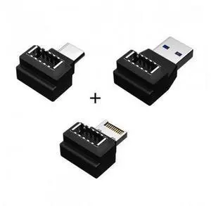 HKCY UC-013 3pcs USB 3.1 Front Panel Header Female Type-E to Male Type-AType-C USB-C Motherboard Extension Data Angled Adapter HKCY UC-013 3pcs USB 3.1 Front Panel Header Female Type-E to Male Type-AType-C USB-C Motherboard Extension Data Angled Adapter
