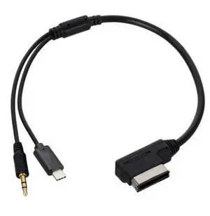 SM Media In AMI MDI to Stereo 3.5mm Audio & USB-C Aux Adapter Cable For Car VW AUDI 2014 A4 A6 Q5 Q7 SM Media In AMI MDI to Stereo 3.5mm Audio & USB-C Aux Adapter Cable For Car VW AUDI 2014 A4 A6 Q5 Q7