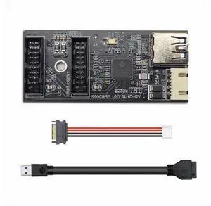Single 19/20Pin Header to USB 3.0 19/20Pin Dual Ports Female PCBA Type Adapter Splitter HUB 5Gbps Single 19/20Pin Header to USB 3.0 19/20Pin Dual Ports Female PCBA Type Adapter Splitter HUB 5Gbps
