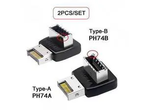 SM 2pcs Overmold USB 3.1 Front Panel Header Male to Female Type-E Motherboard Extension Data Adapter SM 2pcs Overmold USB 3.1 Front Panel Header Male to Female Type-E Motherboard Extension Data Adapter