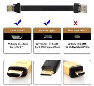 CYFPV Mini HDMI Male to HDMI Male FPC Flat Cable 1080P for FPV HDTV Multicopter Aerial Photography CYFPV Mini HDMI Male to HDMI Male FPC Flat Cable 1080P for FPV HDTV Multicopter Aerial Photography