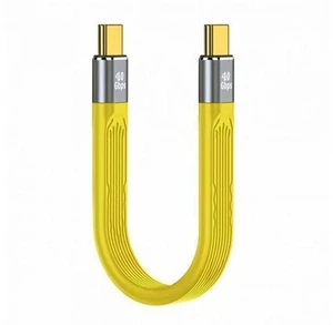 Yellow Type-C USB-C Male to Male USB4 40Gbps 100W 8K Flat Slim FPC Data Cable for Laptop Phone 13cm Yellow Type-C USB-C Male to Male USB4 40Gbps 100W 8K Flat Slim FPC Data Cable for Laptop Phone 13cm