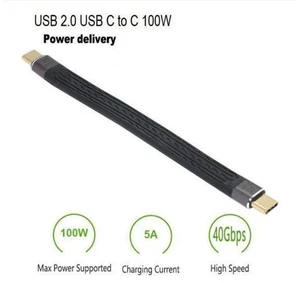 Type-C USB-C Male to Male USB4 40Gbps 100W 8K Flat Slim FPC Data Cable for Laptop Phone 13cm Type-C USB-C Male to Male USB4 40Gbps 100W 8K Flat Slim FPC Data Cable for Laptop Phone 13cm