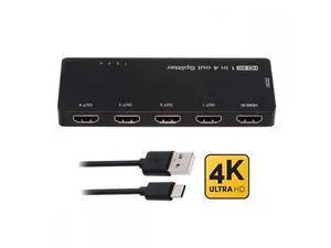 HDMI Splitter 4K 60hz Ultra-HD Converter Compatible 2.0 Switch 1-IN-4-OUT 18Gbps UHD Hub Support HDCP SST Extended HDMI Splitter 4K 60hz Ultra-HD Converter Compatible 2.0 Switch 1-IN-4-OUT 18Gbps UHD Hub Support HDCP SST Extended