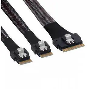 PCI-E Ultraport Slimline SAS Slim PCIE 4.0 SFF-8654 8i 74pin to Dual SFF-8654 4i 38Pin Cable 50cm PCI-Express SF-034 PCI-E Ultraport Slimline SAS Slim PCIE 4.0 SFF-8654 8i 74pin to Dual SFF-8654 4i 38Pin Cable 50cm PCI-Express SF-034