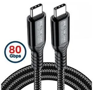 USB5.0 80Gbps USB-C Male to Male Cable with 240W and 16K@30hz 8K@60Hz 5K@60Hz Compatible with USB4.0 Thunderbolt3/4/5 (200cm) USB5.0 80Gbps USB-C Male to Male Cable with 240W and 16K@30hz 8K@60Hz 5K@60Hz Compatible with USB4.0 Thunderbolt3/4/5 (200cm)