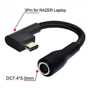SM DC Jack 7.4*5.0mm Input to 3Pin Power Plug Cable Compatible for Laptop Blade Pro 17 and Blade 15 Model Support 230W/160W Charge Adapter SM DC Jack 7.4*5.0mm Input to 3Pin Power Plug Cable Compatible for Laptop Blade Pro 17 and Blade 15 Model Support 230W/160W Charge Adapter