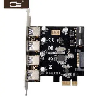 4 Ports PCI-E to USB 3.0 HUB PCI Express Expansion Card Adapter 5Gbps for Motherboard U3-038 4 Ports PCI-E to USB 3.0 HUB PCI Express Expansion Card Adapter 5Gbps for Motherboard U3-038