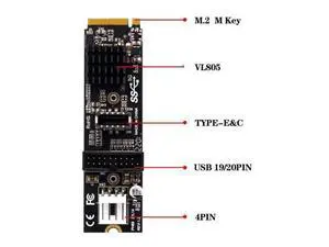 5Gbps Type-E USB 3.1 Front Panel Socket USB 2.0 to NVME NGFF M-Key Express Card VL805 Adapter for Motherboard 5Gbps Type-E USB 3.1 Front Panel Socket USB 2.0 to NVME NGFF M-Key Express Card VL805 Adapter for Motherboard