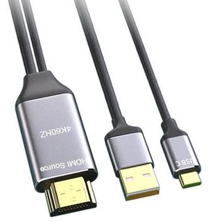 Reversible HDMI 1.4 Source to USB 3.1 Type C USB-C Displays Male 4K HDTV Cable for Laptop Monitor 1.8m Reversible HDMI 1.4 Source to USB 3.1 Type C USB-C Displays Male 4K HDTV Cable for Laptop Monitor 1.8m