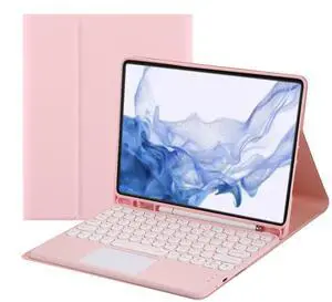 Magnetically Detachable Touch Bluetooth Keyboard Case with Pencil Holder for Samsung Tab S8/S7 11"(SM-X700/X706/T870/T875/T878), Pink Magnetically Detachable Touch Bluetooth Keyboard Case with Pencil Holder for Samsung Tab S8/S7 11"(SM-X700/X706/T870/T875/T878), Pink
