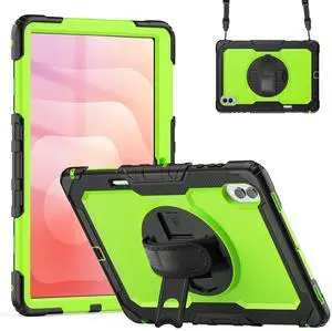 Heavy Duty Shockproof Case with 360° Rotatable Stand, Hand & Shoulder Strap for Samsung Galaxy Tab S11 Ultra 14.6" 2025 (SM-X930/SM-X936B),GreenPC Heavy Duty Shockproof Case with 360° Rotatable Stand, Hand & Shoulder Strap for Samsung Galaxy Tab S11 Ultra 14.6" 2025 (SM-X930/SM-X936B),GreenPC
