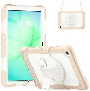 Heavy Duty Shockproof Case with 360° Rotatable Stand, Hand & Shoulder Strap for Samsung Galaxy Tab A11 Plus 11" (2025) / Tab A9 Plus 11" (2023), Rose Gold Heavy Duty Shockproof Case with 360° Rotatable Stand, Hand & Shoulder Strap for Samsung Galaxy Tab A11 Plus 11" (2025) / Tab A9 Plus 11" (2023), Rose Gold