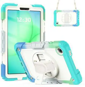Heavy Duty Shockproof Case with 360° Rotatable Stand, Hand & Shoulder Strap for Samsung Galaxy Tab A11 8.7" (2025) / Tab A9 8.7" (2023), Light Blue Camouflage Heavy Duty Shockproof Case with 360° Rotatable Stand, Hand & Shoulder Strap for Samsung Galaxy Tab A11 8.7" (2025) / Tab A9 8.7" (2023), Light Blue Camouflage