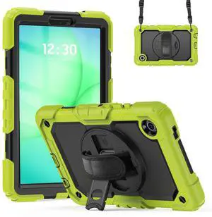 Heavy Duty Shockproof Case with 360° Rotatable Stand, Hand & Shoulder Strap for Samsung Galaxy Tab A11 8.7" (2025) / Tab A9 8.7" (2023), Green Heavy Duty Shockproof Case with 360° Rotatable Stand, Hand & Shoulder Strap for Samsung Galaxy Tab A11 8.7" (2025) / Tab A9 8.7" (2023), Green