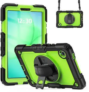Heavy Duty Shockproof Case with 360° Rotatable Stand, Hand & Shoulder Strap for Samsung Galaxy Tab A11 8.7" (2025) / Tab A9 8.7" (2023), GreenPC Heavy Duty Shockproof Case with 360° Rotatable Stand, Hand & Shoulder Strap for Samsung Galaxy Tab A11 8.7" (2025) / Tab A9 8.7" (2023), GreenPC