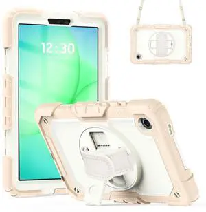 Heavy Duty Shockproof Case with 360° Rotatable Stand, Hand & Shoulder Strap for Samsung Galaxy Tab A11 8.7" (2025) / Tab A9 8.7" (2023), Rose Gold Heavy Duty Shockproof Case with 360° Rotatable Stand, Hand & Shoulder Strap for Samsung Galaxy Tab A11 8.7" (2025) / Tab A9 8.7" (2023), Rose Gold