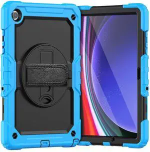 Heavy Duty Shockproof Protective Case with Screen Protector, 360° Rotating Stand, Hand & Shoulder Strap for Samsung Galaxy Tab A9+ Plus 11-inch (SM-X210/X216/X218),Light Blue Heavy Duty Shockproof Protective Case with Screen Protector, 360° Rotating Stand, Hand & Shoulder Strap for Samsung Galaxy Tab A9+ Plus 11-inch (SM-X210/X216/X218),Light Blue