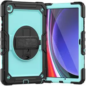 Heavy Duty Shockproof Protective Case with Screen Protector, 360° Rotating Stand, Hand & Shoulder Strap for Samsung Galaxy Tab A9+ Plus 11-inch (SM-X210/X216/X218),Light bluePC Heavy Duty Shockproof Protective Case with Screen Protector, 360° Rotating Stand, Hand & Shoulder Strap for Samsung Galaxy Tab A9+ Plus 11-inch (SM-X210/X216/X218),Light bluePC