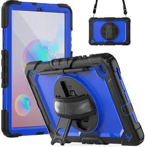 Heavy Duty Shockproof Protective Case with Screen Protector, 360° Rotating Stand, Hand & Shoulder Strap for Samsung Galaxy Tab S6 Lite 10.4'', SM-P620/P625/P613/P619/P610/P615, BluePC Heavy Duty Shockproof Protective Case with Screen Protector, 360° Rotating Stand, Hand & Shoulder Strap for Samsung Galaxy Tab S6 Lite 10.4'', SM-P620/P625/P613/P619/P610/P615, BluePC