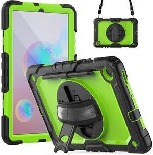 Heavy Duty Shockproof Protective Case with Screen Protector, 360° Rotating Stand, Hand & Shoulder Strap for Samsung Galaxy Tab S6 Lite 10.4'', SM-P620/P625/P613/P619/P610/P615, GreenPC Heavy Duty Shockproof Protective Case with Screen Protector, 360° Rotating Stand, Hand & Shoulder Strap for Samsung Galaxy Tab S6 Lite 10.4'', SM-P620/P625/P613/P619/P610/P615, GreenPC
