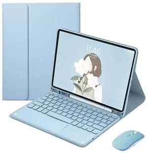 Detachable Rechargeable Bluetooth Keyboard Case with Trackpad for Samsung Galaxy Tab A8 10.5" (SMX200/X205/X207), English Layout, Horizontal Stand & Pencil Holder,Misty Blue Detachable Rechargeable Bluetooth Keyboard Case with Trackpad for Samsung Galaxy Tab A8 10.5" (SMX200/X205/X207), English Layout, Horizontal Stand & Pencil Holder,Misty Blue
