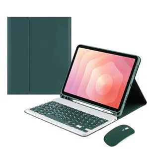 Keyboard Case for Samsung Tab S11 11" 2025 (SM-X730/X736B), Detachable Rechargeable Bluetooth English Keyboard with Pencil Holder & Stand, Green Keyboard Case for Samsung Tab S11 11" 2025 (SM-X730/X736B), Detachable Rechargeable Bluetooth English Keyboard with Pencil Holder & Stand, Green