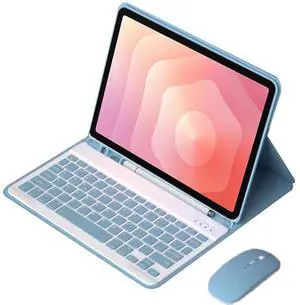 Keyboard Case for Samsung Tab S11 11" 2025 (SM-X730/X736B), Detachable Rechargeable Bluetooth English Keyboard with Pencil Holder & Stand, Misty Blue Keyboard Case for Samsung Tab S11 11" 2025 (SM-X730/X736B), Detachable Rechargeable Bluetooth English Keyboard with Pencil Holder & Stand, Misty Blue