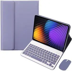 Keyboard & Mouse Case for Xiaomi Pad 7 / Pad 7 Pro 11.2", Detachable Rechargeable English Keyboard with Stand Cover, Lavender Gray Keyboard & Mouse Case for Xiaomi Pad 7 / Pad 7 Pro 11.2", Detachable Rechargeable English Keyboard with Stand Cover, Lavender Gray