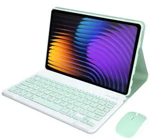Keyboard & Mouse Case for Xiaomi Pad 7 / Pad 7 Pro 11.2", Detachable Rechargeable English Keyboard with Stand Cover, Mint Keyboard & Mouse Case for Xiaomi Pad 7 / Pad 7 Pro 11.2", Detachable Rechargeable English Keyboard with Stand Cover, Mint