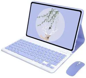 Detachable Bluetooth Keyboard & Mouse Case for 12.1 Inch Tablet 2024, English Layout Wireless Keyboard Stand Cover, Purple Detachable Bluetooth Keyboard & Mouse Case for 12.1 Inch Tablet 2024, English Layout Wireless Keyboard Stand Cover, Purple
