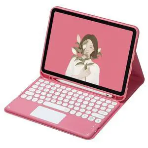 Trackpad Keyboard Case with Pen Holder for iPad 9.7" 5th/6th Gen 2017/2018, iPad Pro 9.7, iPad Air 2/Air (Rose red ) Trackpad Keyboard Case with Pen Holder for iPad 9.7" 5th/6th Gen 2017/2018, iPad Pro 9.7, iPad Air 2/Air (Rose red )
