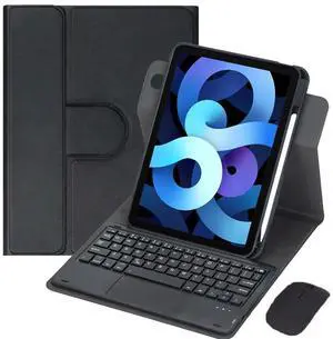 360° Rotatable Keyboard Case with Trackpad & Pencil Slot, Detachable Rechargeable English Keyboard, Horizontal & Vertical Stand for iPad Air 4/5 10.9" (Black) 360° Rotatable Keyboard Case with Trackpad & Pencil Slot, Detachable Rechargeable English Keyboard, Horizontal & Vertical Stand for iPad Air 4/5 10.9" (Black)