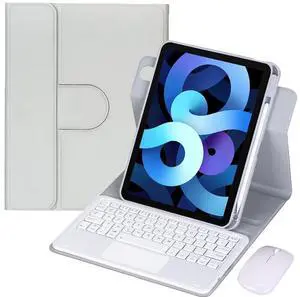360° Rotatable Keyboard Case with Trackpad & Pencil Slot, Detachable Rechargeable English Keyboard, Horizontal & Vertical Stand for iPad Air 4/5 10.9" (Gray) 360° Rotatable Keyboard Case with Trackpad & Pencil Slot, Detachable Rechargeable English Keyboard, Horizontal & Vertical Stand for iPad Air 4/5 10.9" (Gray)