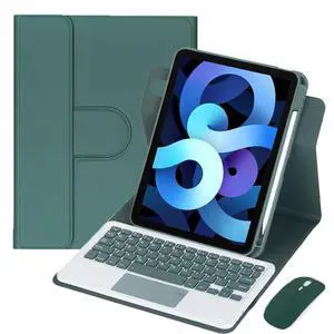 360° Rotatable Keyboard Case with Trackpad & Pencil Slot, Detachable Rechargeable English Keyboard, Horizontal & Vertical Stand for iPad Air 4/5 10.9" (Greem) 360° Rotatable Keyboard Case with Trackpad & Pencil Slot, Detachable Rechargeable English Keyboard, Horizontal & Vertical Stand for iPad Air 4/5 10.9" (Greem)