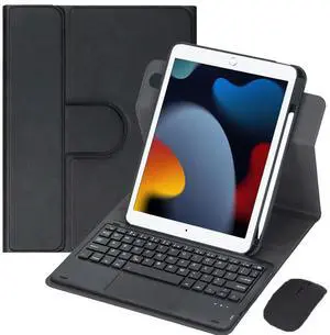 Detachable Rechargeable English Keyboard Folio with Trackpad & Pencil Slot, 360° Rotatable Cover Supports Horizontal & Vertical Viewing Compatible with iPad 9.7 Inch 5th & 6th Generation(Black) Detachable Rechargeable English Keyboard Folio with Trackpad & Pencil Slot, 360° Rotatable Cover Supports Horizontal & Vertical Viewing Compatible with iPad 9.7 Inch 5th & 6th Generation(Black)