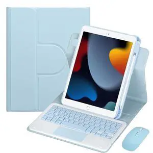 360 Rotating Keyboard Folio for iPad Air 3 2019 & iPad Pro 10.5", Detachable Rechargeable English Keyboard with Trackpad, Pencil Holder, Portrait Landscape Stand(Sky Blue) 360 Rotating Keyboard Folio for iPad Air 3 2019 & iPad Pro 10.5", Detachable Rechargeable English Keyboard with Trackpad, Pencil Holder, Portrait Landscape Stand(Sky Blue)