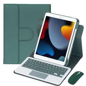 360 Rotating Keyboard Folio for iPad Air 3 2019 & iPad Pro 10.5", Detachable Rechargeable English Keyboard with Trackpad, Pencil Holder, Portrait Landscape Stand (Green) 360 Rotating Keyboard Folio for iPad Air 3 2019 & iPad Pro 10.5", Detachable Rechargeable English Keyboard with Trackpad, Pencil Holder, Portrait Landscape Stand (Green)