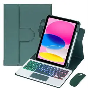Rainbow Backlit Trackpad Keyboard Protective Cover, 360 Rotating Detachable Rechargeable Case with Stylus Holder for iPad A16 2025 / iPad 11 GenGreem) Rainbow Backlit Trackpad Keyboard Protective Cover, 360 Rotating Detachable Rechargeable Case with Stylus Holder for iPad A16 2025 / iPad 11 GenGreem)