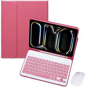 Detachable Bluetooth Keyboard and Mouse Combo with Pencil Slot Stand Compatible with iPad Pro 11" M5 2025 (A3358/A3359/A3357), English Layout (Rose Red) Detachable Bluetooth Keyboard and Mouse Combo with Pencil Slot Stand Compatible with iPad Pro 11" M5 2025 (A3358/A3359/A3357), English Layout (Rose Red)
