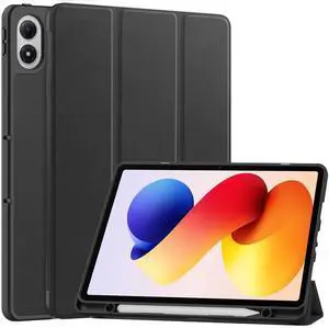 TPU Soft Protective Case with Pencil Slot, Magnetic Stand & Auto Sleep/Wake Compatible with Xiaomi Redmi Pad 2 Pro 12.1" 2025 (Black) TPU Soft Protective Case with Pencil Slot, Magnetic Stand & Auto Sleep/Wake Compatible with Xiaomi Redmi Pad 2 Pro 12.1" 2025 (Black)