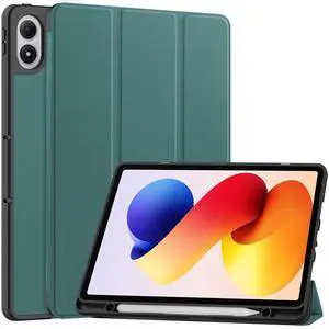 TPU Soft Protective Case with Pencil Slot, Magnetic Stand & Auto Sleep/Wake Compatible with Xiaomi Redmi Pad 2 Pro 12.1" 2025 (Green) TPU Soft Protective Case with Pencil Slot, Magnetic Stand & Auto Sleep/Wake Compatible with Xiaomi Redmi Pad 2 Pro 12.1" 2025 (Green)
