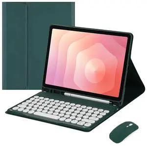 Detachable Round Key Bluetooth Keyboard Case for Samsung Galaxy Tab S11 11" (SM-X730/SM-X736B), Rechargeable US English Keyboard with Pencil Slot & Adjustable Stand Folio Cover (Greem) Detachable Round Key Bluetooth Keyboard Case for Samsung Galaxy Tab S11 11" (SM-X730/SM-X736B), Rechargeable US English Keyboard with Pencil Slot & Adjustable Stand Folio Cover (Greem)