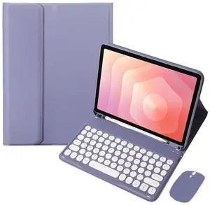 Detachable Round Key Bluetooth Keyboard Case for Samsung Galaxy Tab S11 11" (SM-X730/SM-X736B), Rechargeable US English Keyboard with Pencil Slot & Adjustable Stand Folio Cover (Lavender Gray) Detachable Round Key Bluetooth Keyboard Case for Samsung Galaxy Tab S11 11" (SM-X730/SM-X736B), Rechargeable US English Keyboard with Pencil Slot & Adjustable Stand Folio Cover (Lavender Gray)