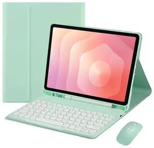 Detachable Round Key Bluetooth Keyboard Case for Samsung Galaxy Tab S11 11" (SM-X730/SM-X736B), Rechargeable US English Keyboard with Pencil Slot & Adjustable Stand Folio Cover (Mint) Detachable Round Key Bluetooth Keyboard Case for Samsung Galaxy Tab S11 11" (SM-X730/SM-X736B), Rechargeable US English Keyboard with Pencil Slot & Adjustable Stand Folio Cover (Mint)