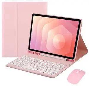 Detachable Round Key Bluetooth Keyboard Case for Samsung Galaxy Tab S11 11" (SM-X730/SM-X736B), Rechargeable US English Keyboard with Pencil Slot & Adjustable Stand Folio Cover(Pink) Detachable Round Key Bluetooth Keyboard Case for Samsung Galaxy Tab S11 11" (SM-X730/SM-X736B), Rechargeable US English Keyboard with Pencil Slot & Adjustable Stand Folio Cover(Pink)