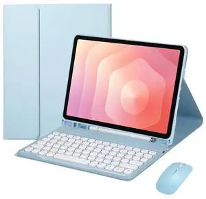 Detachable Round Key Bluetooth Keyboard Case for Samsung Galaxy Tab S11 11" (SM-X730/SM-X736B), Rechargeable US English Keyboard with Pencil Slot & Adjustable Stand Folio Cover(Sky Blue) Detachable Round Key Bluetooth Keyboard Case for Samsung Galaxy Tab S11 11" (SM-X730/SM-X736B), Rechargeable US English Keyboard with Pencil Slot & Adjustable Stand Folio Cover(Sky Blue)