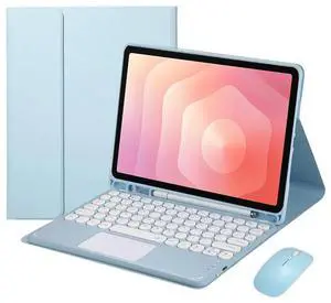 Round Key Bluetooth Keyboard Case w/ Trackpad for Samsung Tab S11 11" (SM-X730/SM-X736B), Detachable Rechargeable US Keyboard, Pen Slot & Stand (Sky Blue) Round Key Bluetooth Keyboard Case w/ Trackpad for Samsung Tab S11 11" (SM-X730/SM-X736B), Detachable Rechargeable US Keyboard, Pen Slot & Stand (Sky Blue)