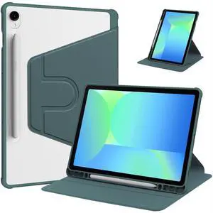 360° Rotating Clear Acrylic Case for Samsung Galaxy Tab S10 FE 10.9" 2025 SM-X520/X526B, Hard Shell Cover with Pencil Holder, Horizontal & Vertical Stand (Green) 360° Rotating Clear Acrylic Case for Samsung Galaxy Tab S10 FE 10.9" 2025 SM-X520/X526B, Hard Shell Cover with Pencil Holder, Horizontal & Vertical Stand (Green)