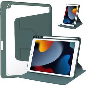 360° Rotatable Clear Acrylic iPad Case with Pencil Holder for 10.2" iPad 7th/8th/9th Gen (2019/2020/2021), Horizontal & Vertical Dual Stand(Green) 360° Rotatable Clear Acrylic iPad Case with Pencil Holder for 10.2" iPad 7th/8th/9th Gen (2019/2020/2021), Horizontal & Vertical Dual Stand(Green)
